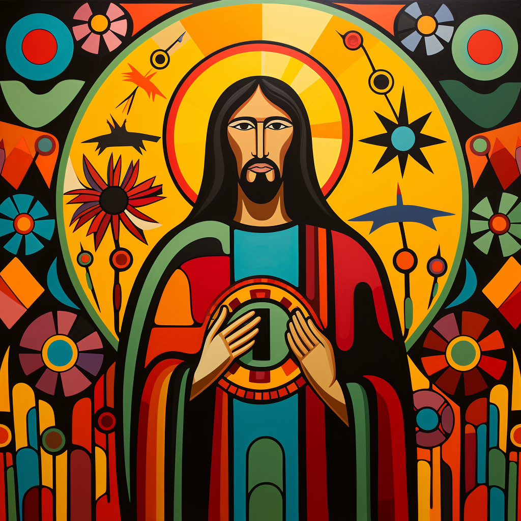 Norval Morrisseau's Jesus painting