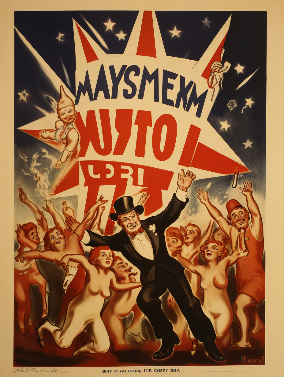 Vintage Jewish American party poster