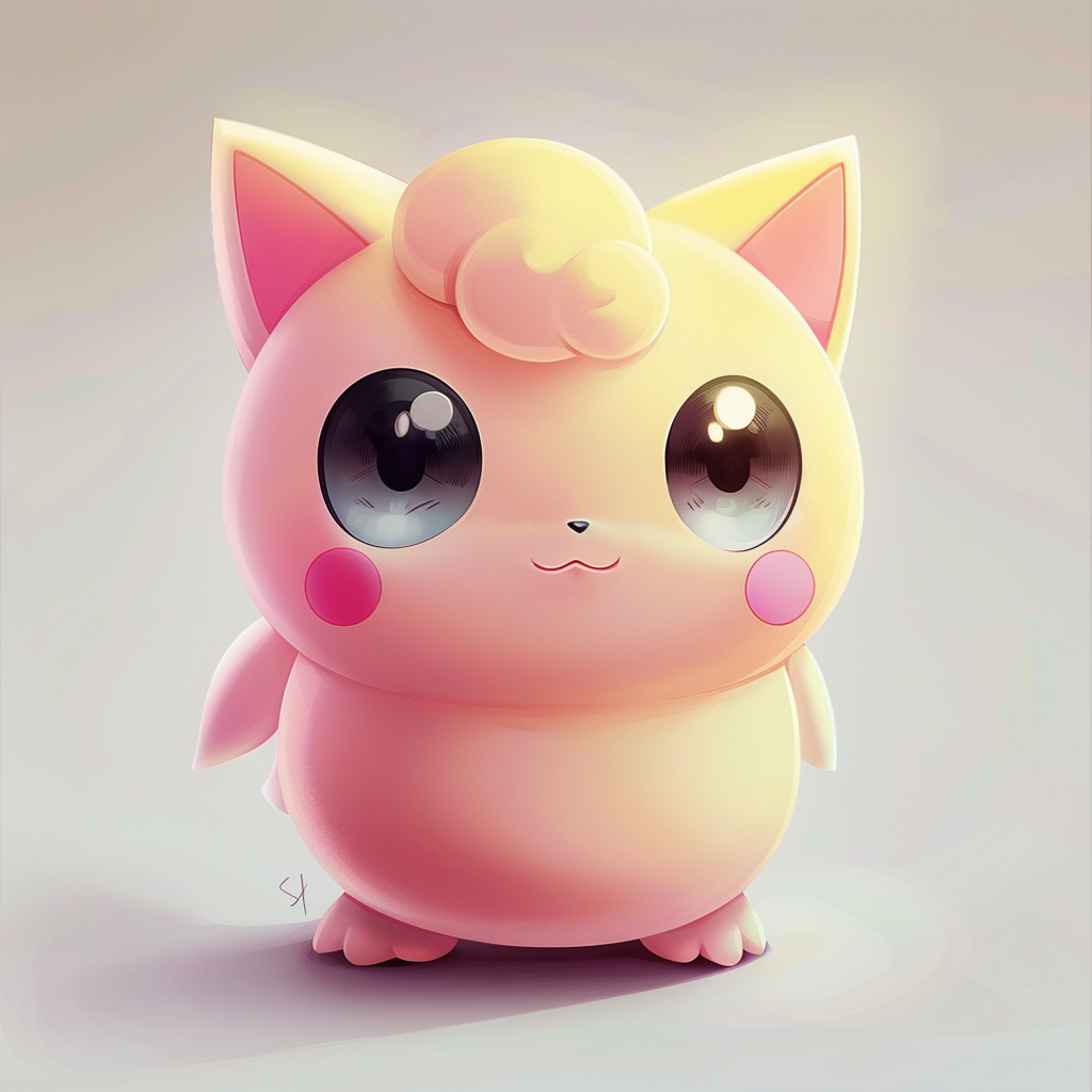 Jigglypuff Pokemon Female Adult Yellow Grey