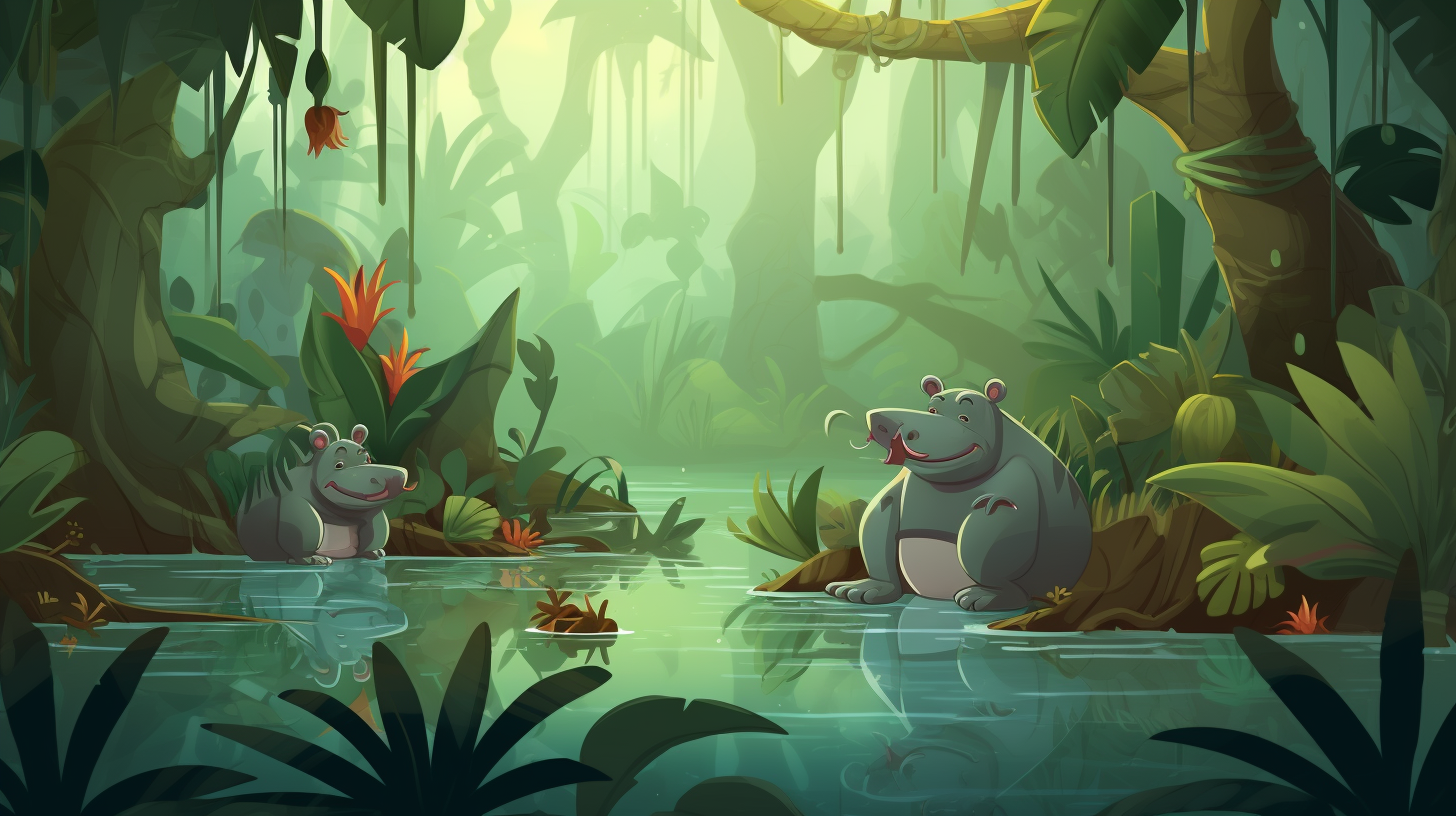 Jungle Game with Lovable Hippopotamus