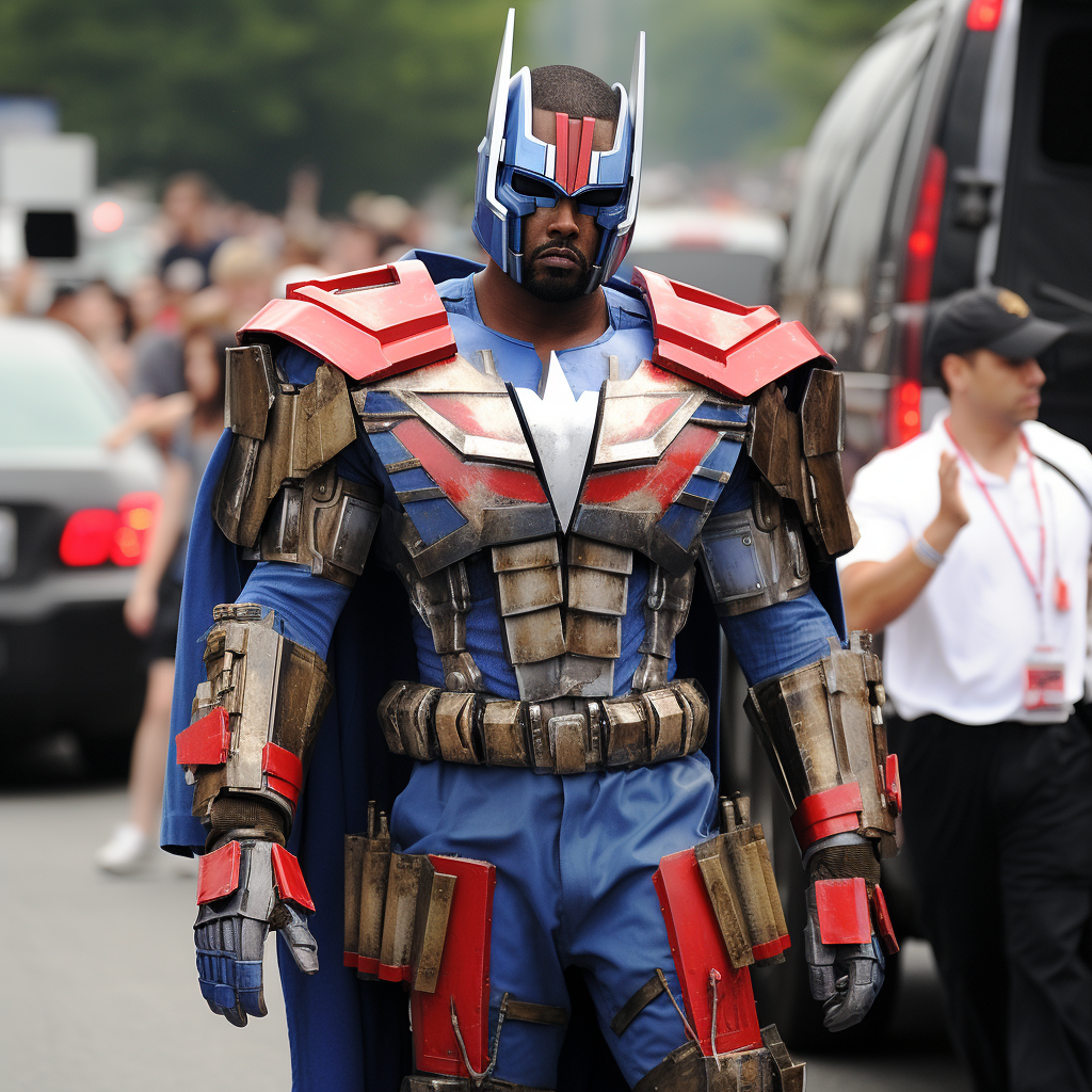 Kanye West in Optimus Prime Costume