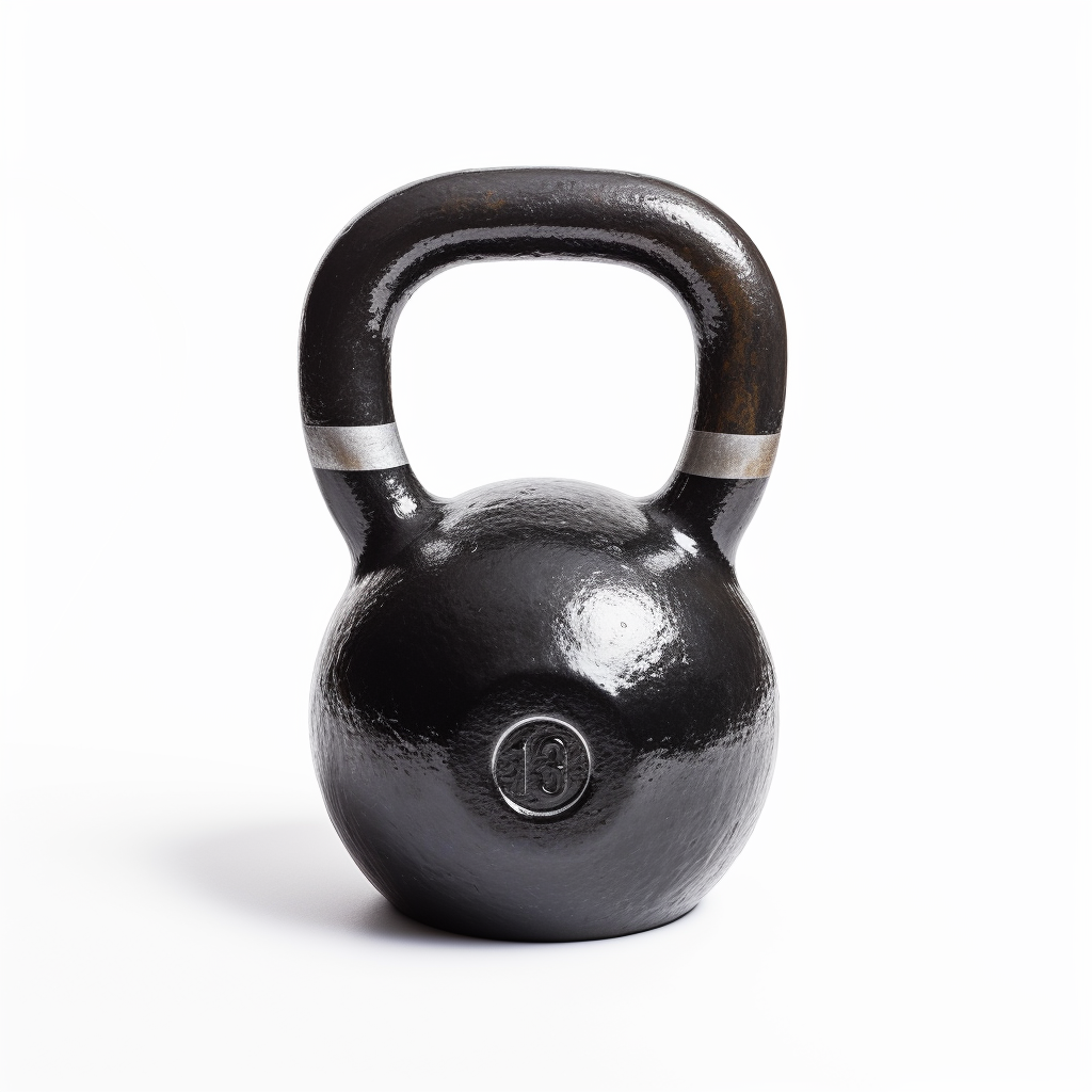 White background kettlebell workout