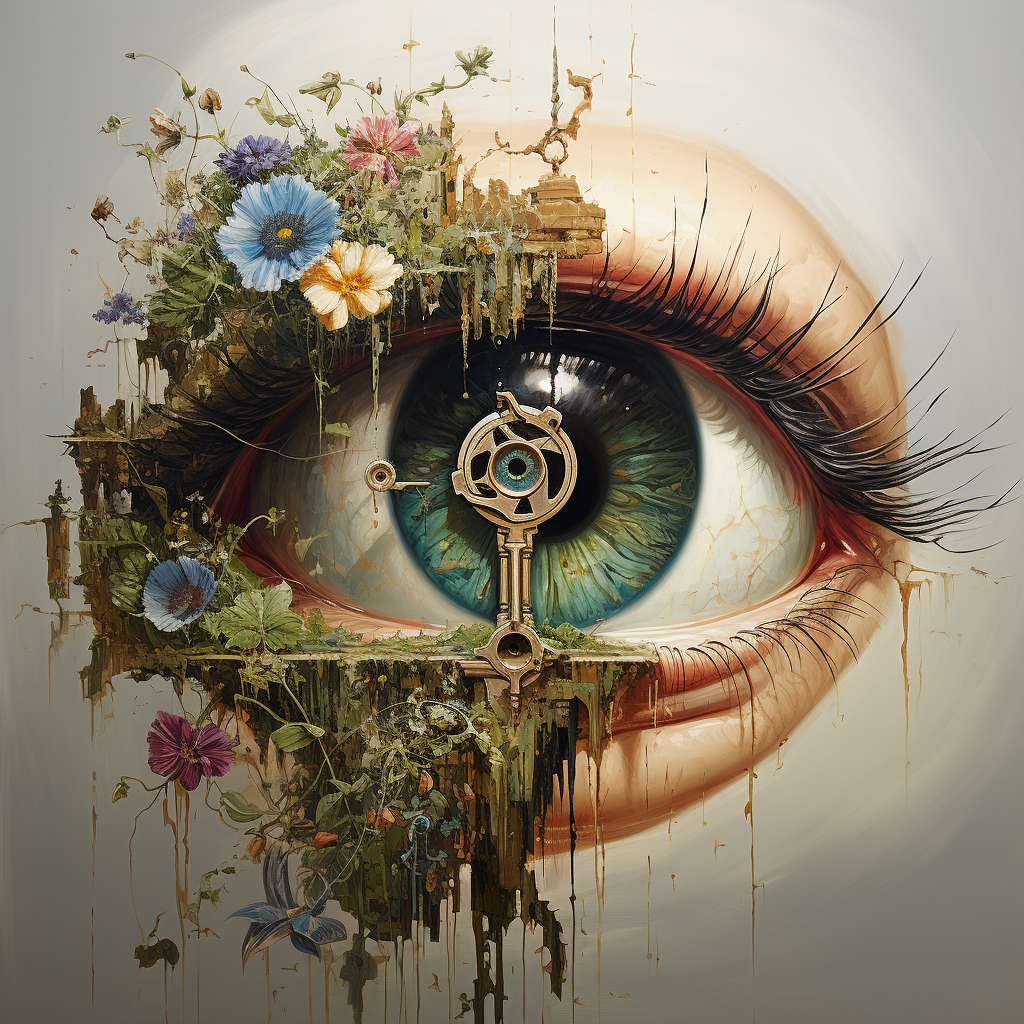 Detailed view of a key in the eye