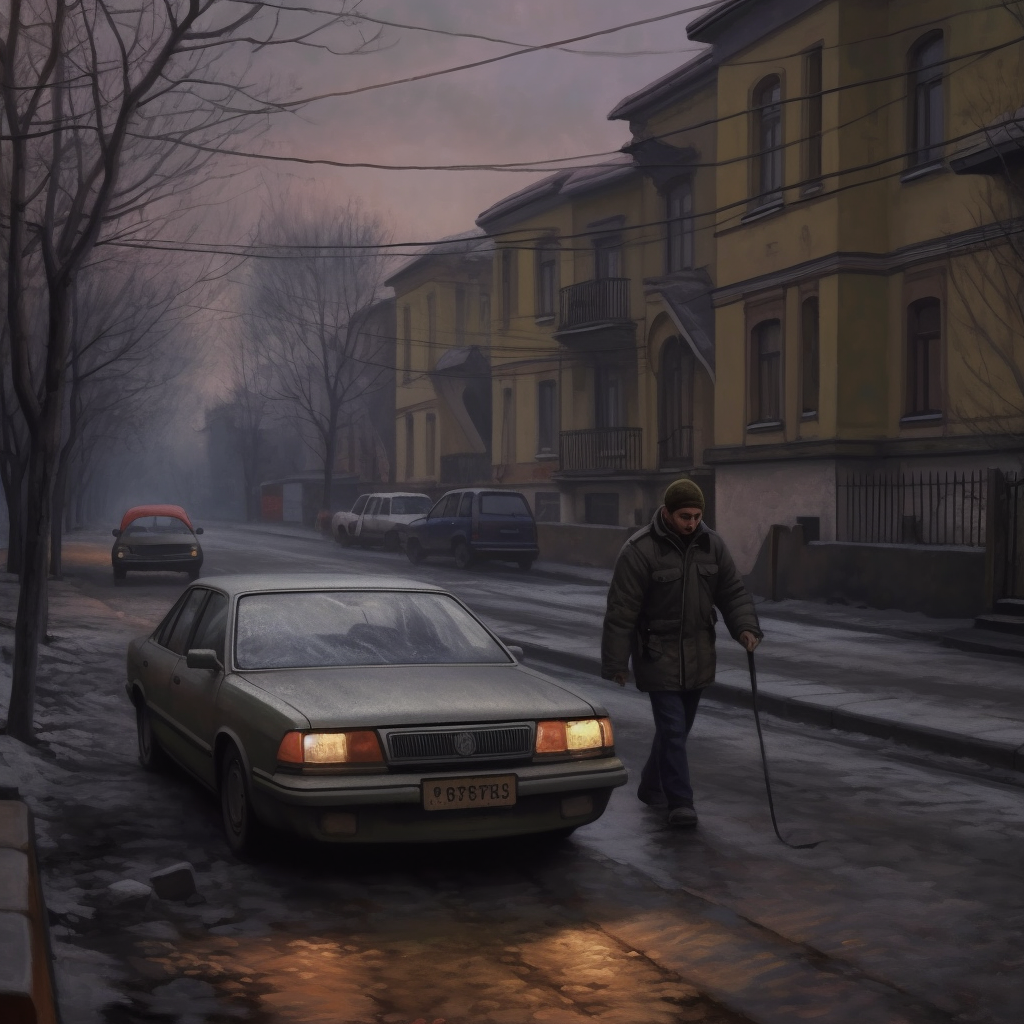 Illustration depicting the dangers of unsafe streets in Russia