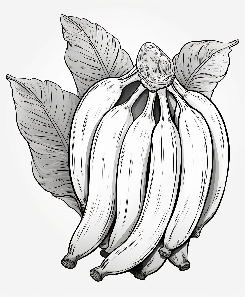 Cartoon Bananas Coloring Page for Kids