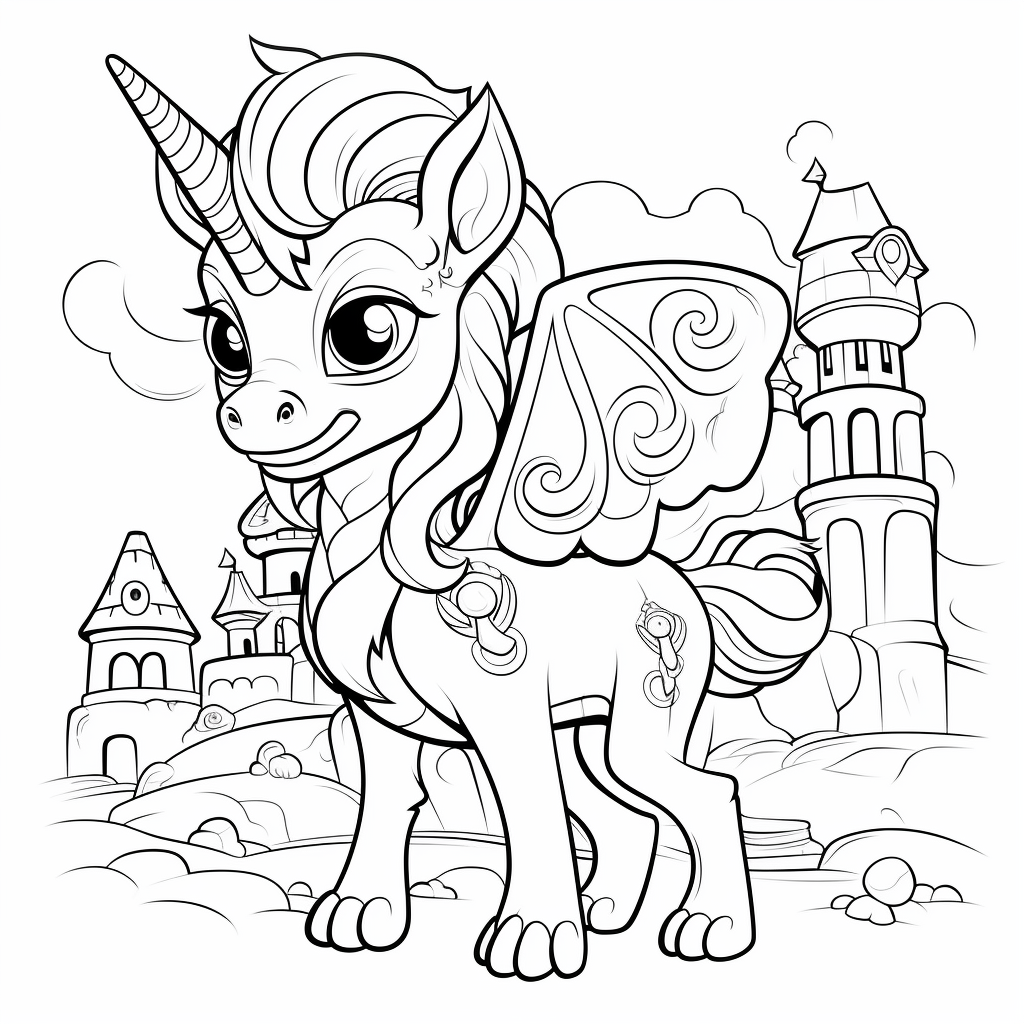 Kids mythical creature coloring page