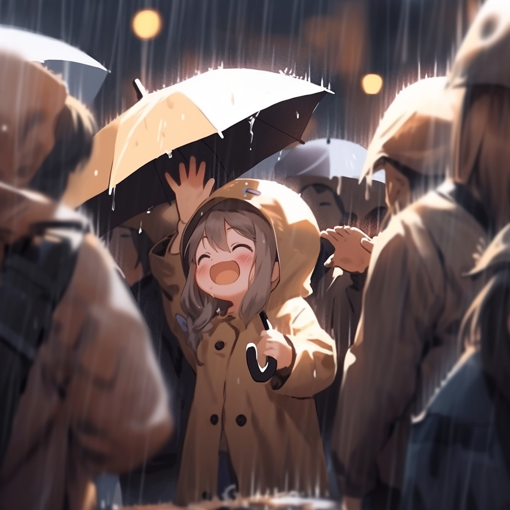 Children enjoying rain in London