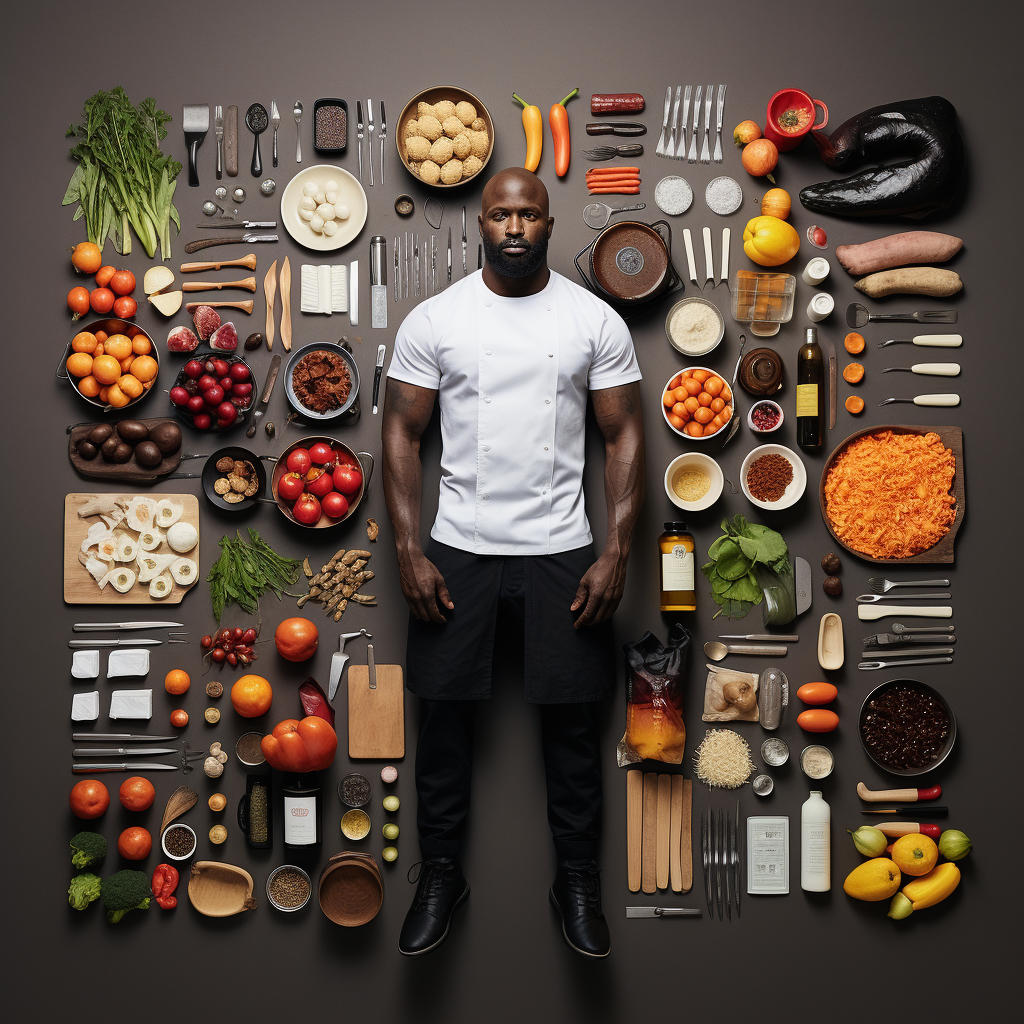 Knolling Chef in Abloh Style