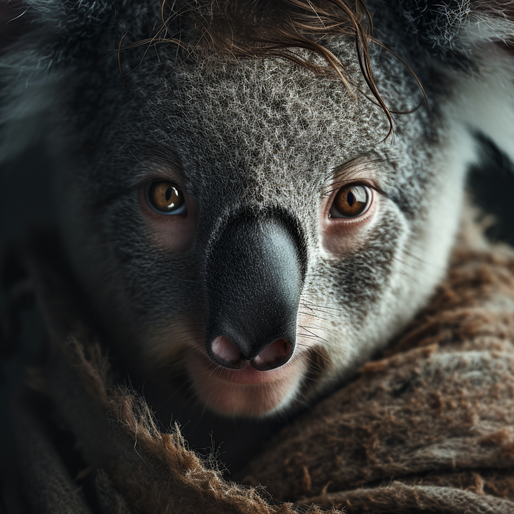 Beautiful Koala-Girl Hybrid Portrait Photo