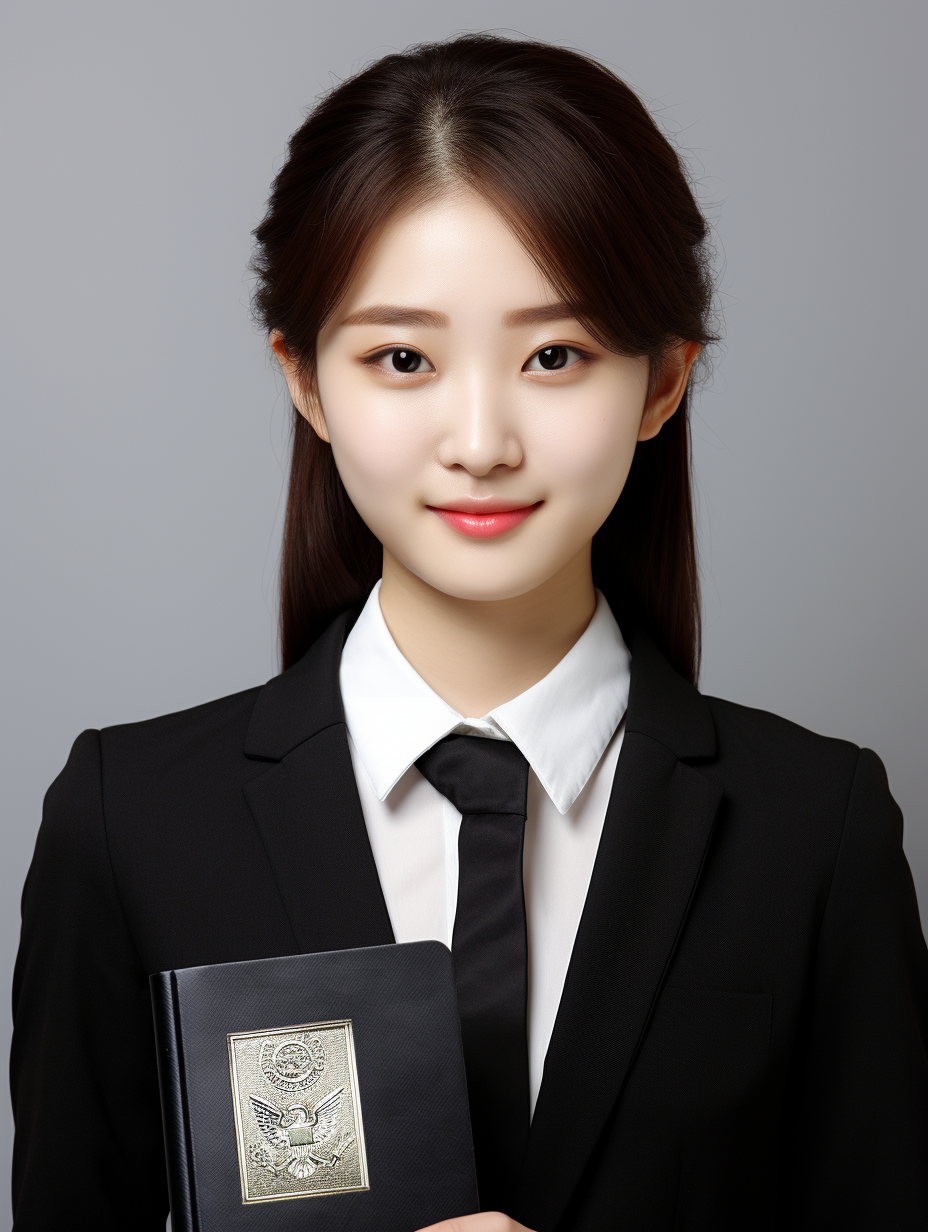 Passport photo of a Korean girl