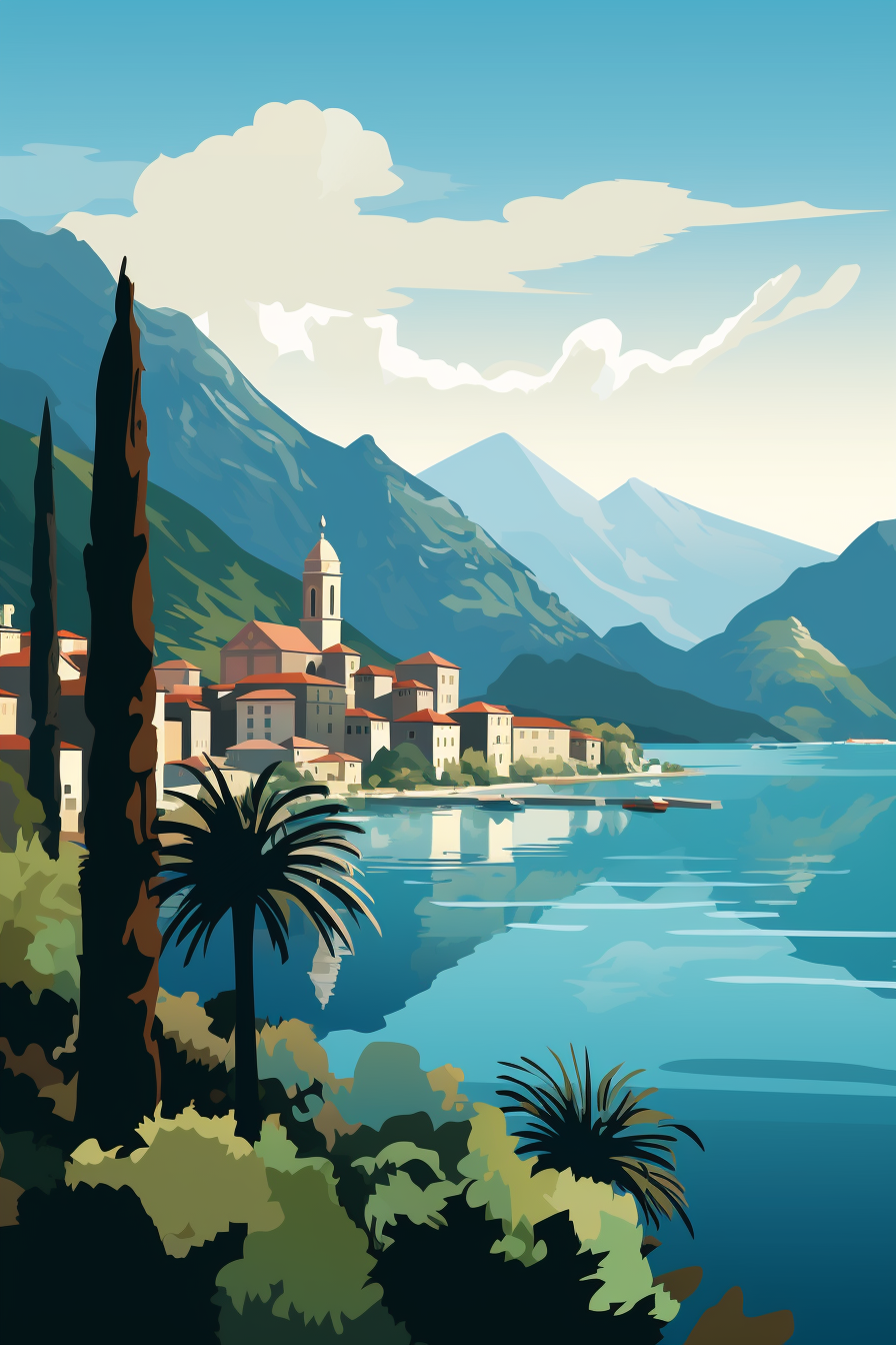 Vector illustration of Kotor Montenegro