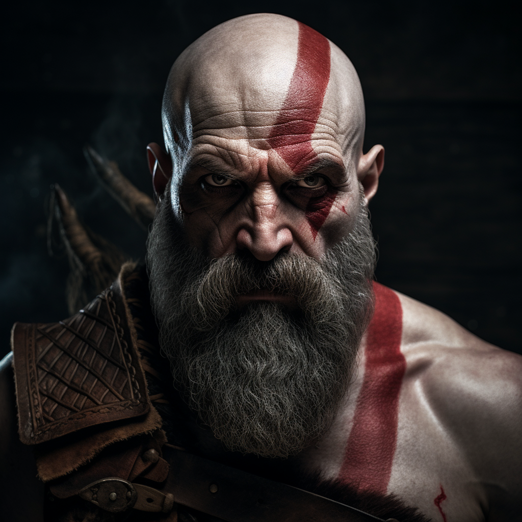 Kratos without beard relaxing