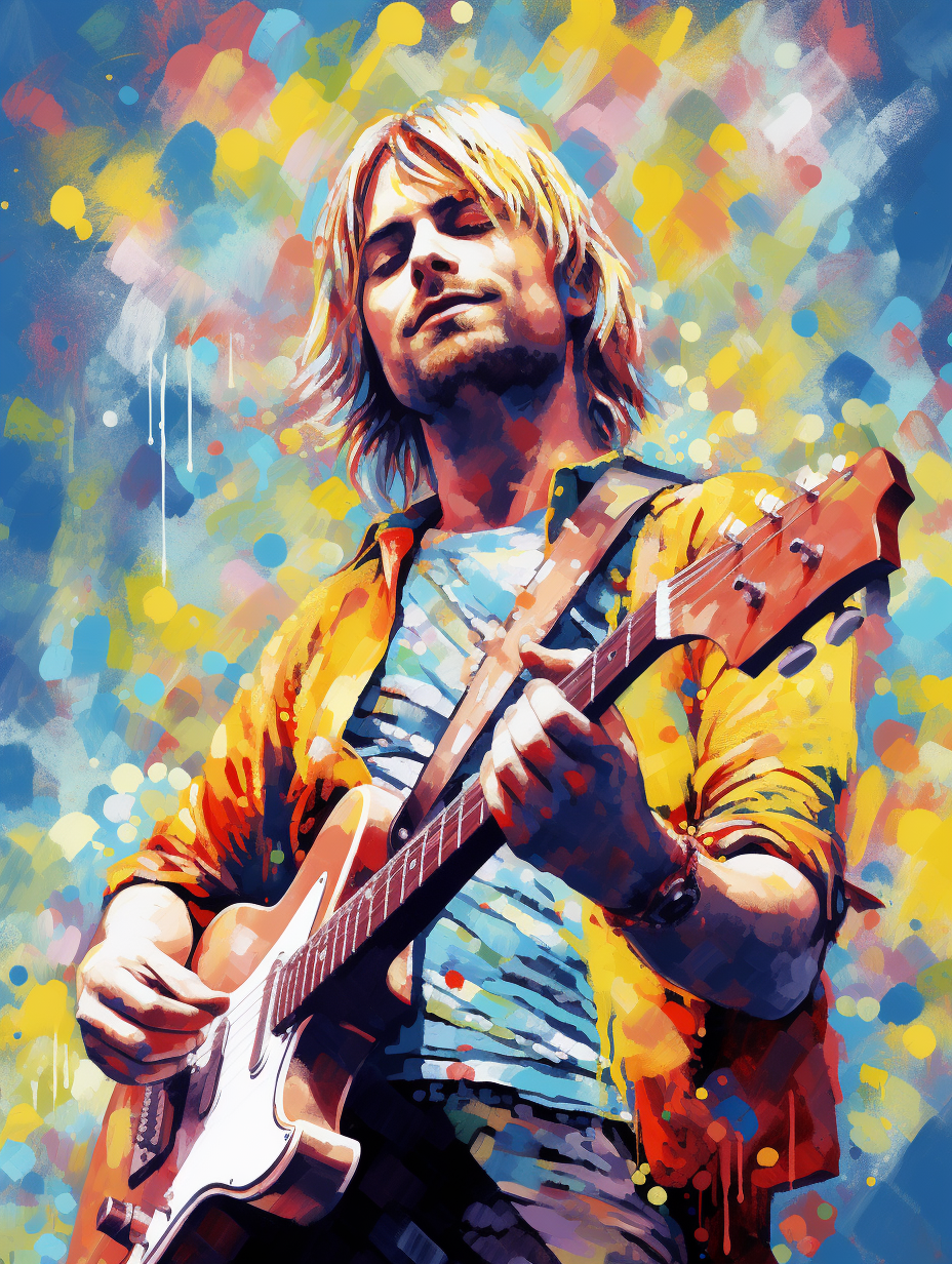 Artistic portrait of Kurt Cobain