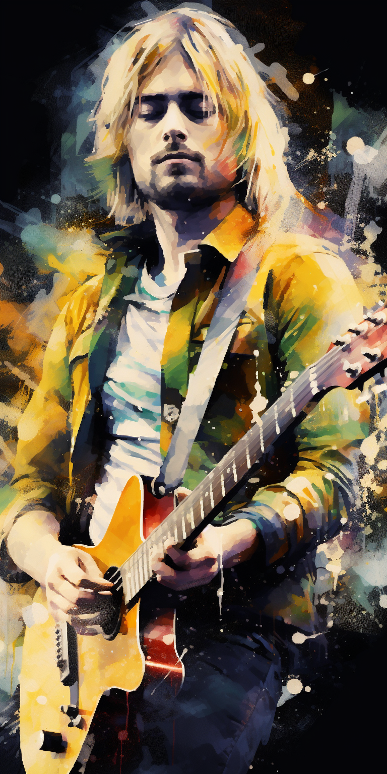 Artistic portrait of Kurt Cobain