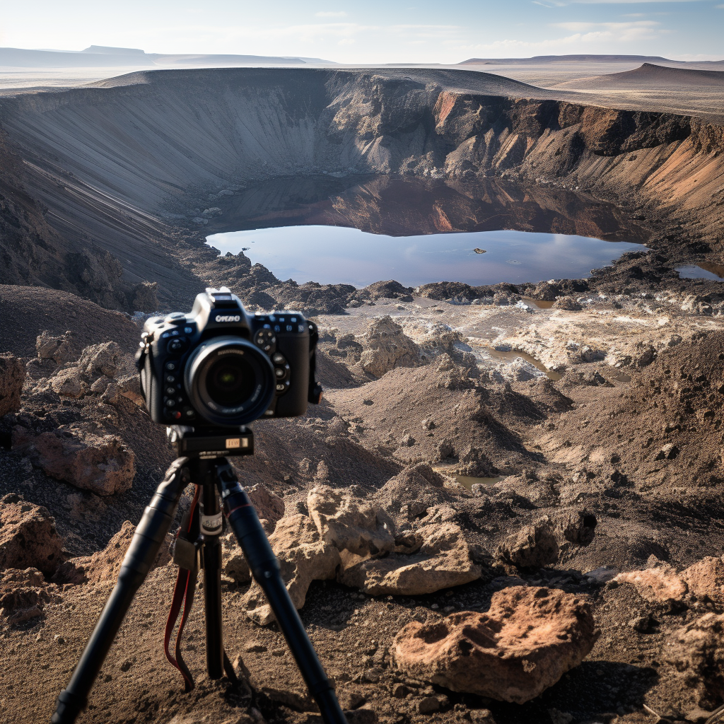 Gorgeous landscape of a giant crater