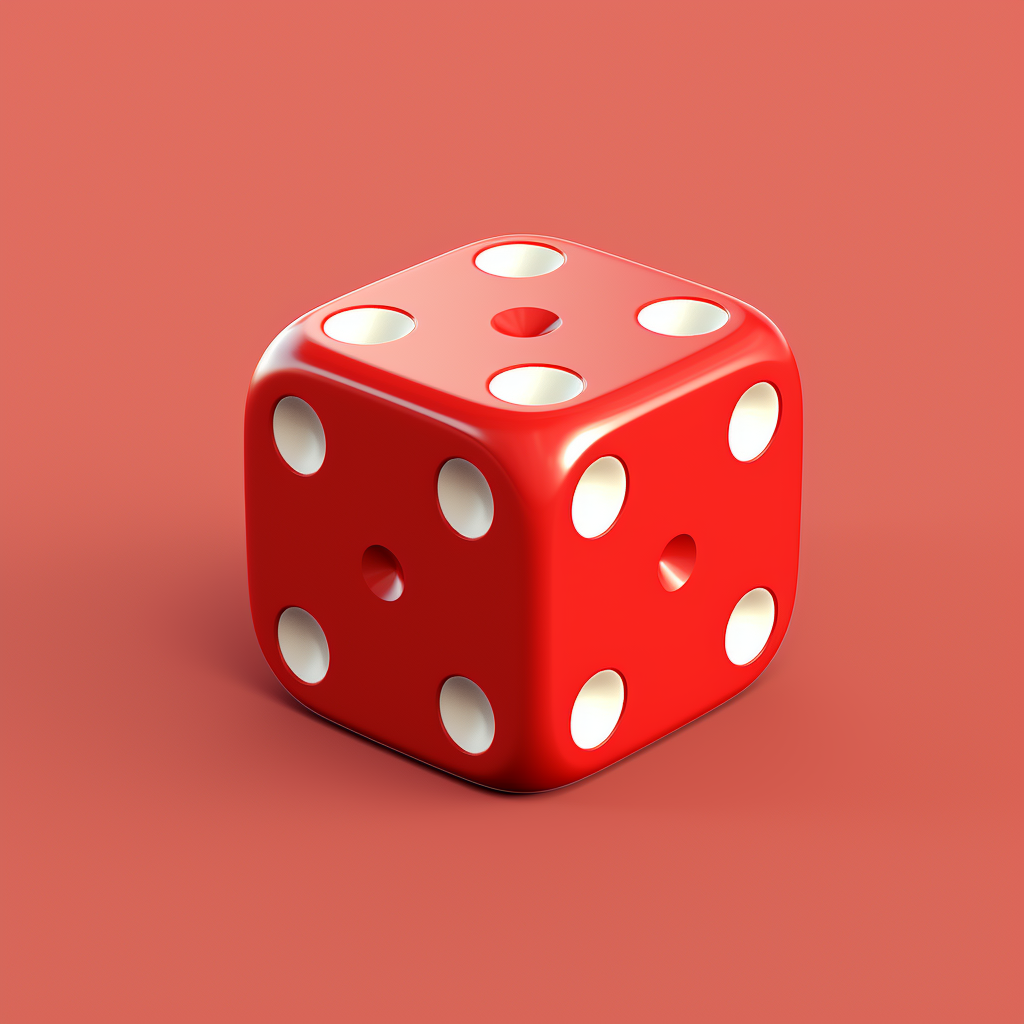 Isometric view of large red dice