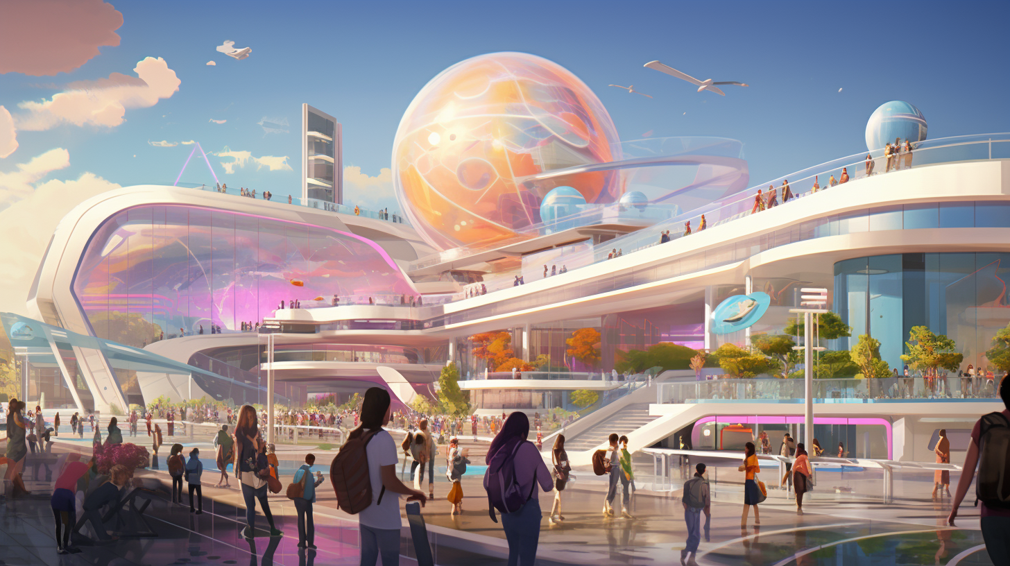 Future Concept Art of LAX Airport with Theme Building