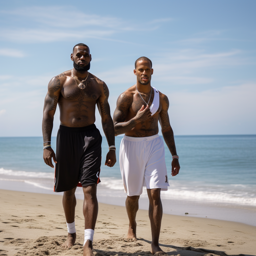 LeBron and Andrew Tate on Beach