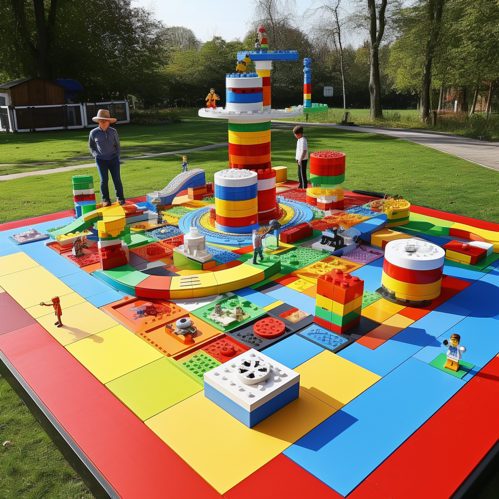 Life Size Lego Board Game in Park