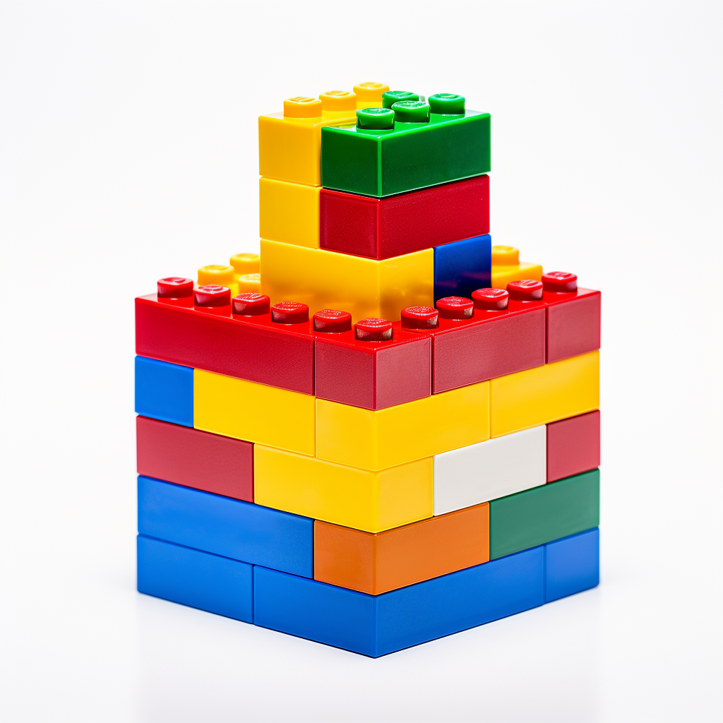 Lego brick on white background