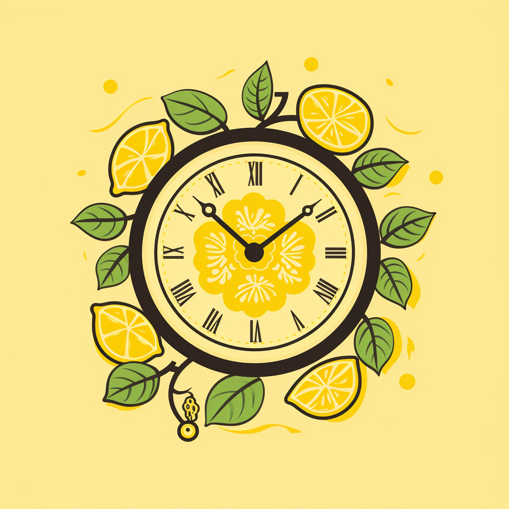 Retro lemon clock logo design