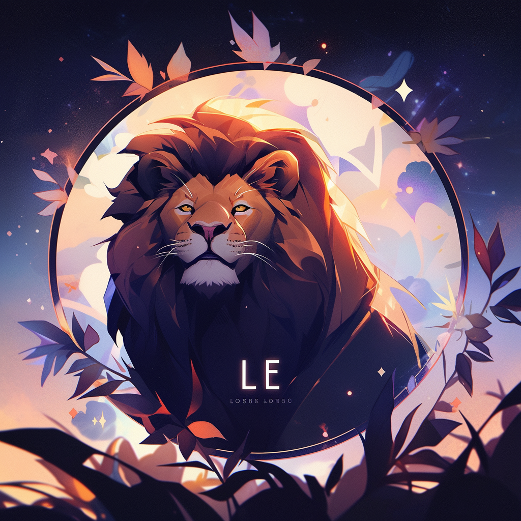 Beautiful Leo horoscope symbol in scenic style