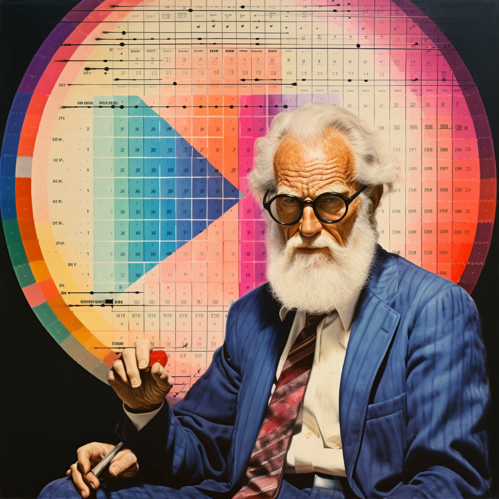 Hyper realistic probability plot in Letterman painting style