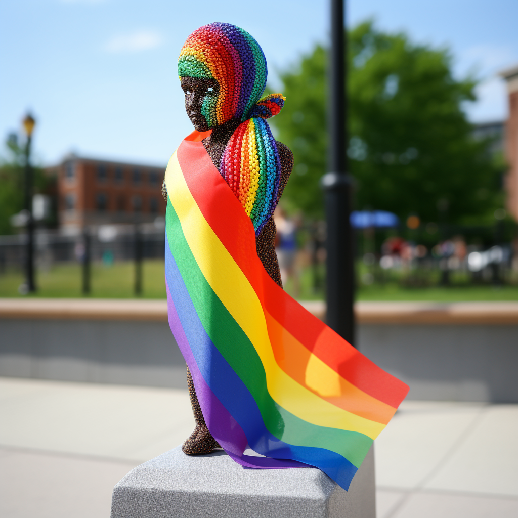 Rainbow baby flag statue