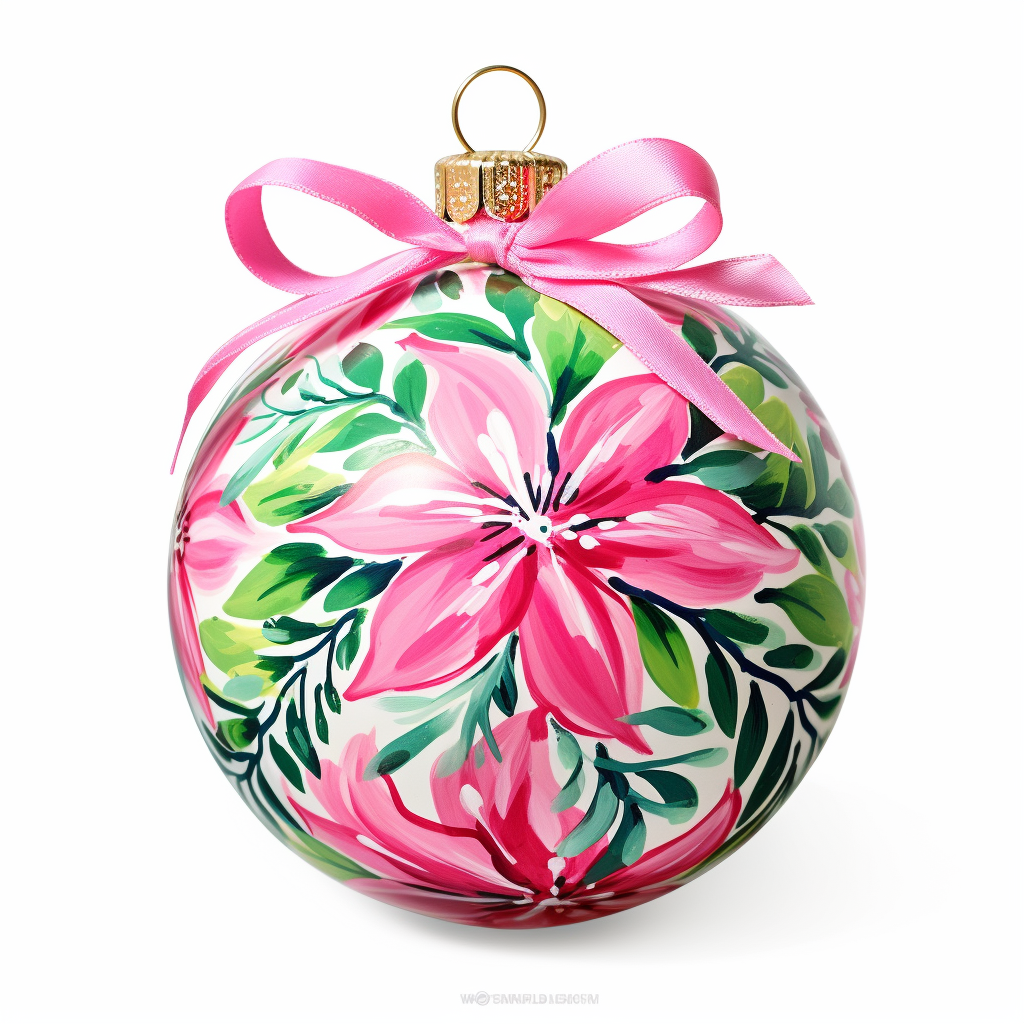 Christmas ornament in Lilly Pulitzer girly style