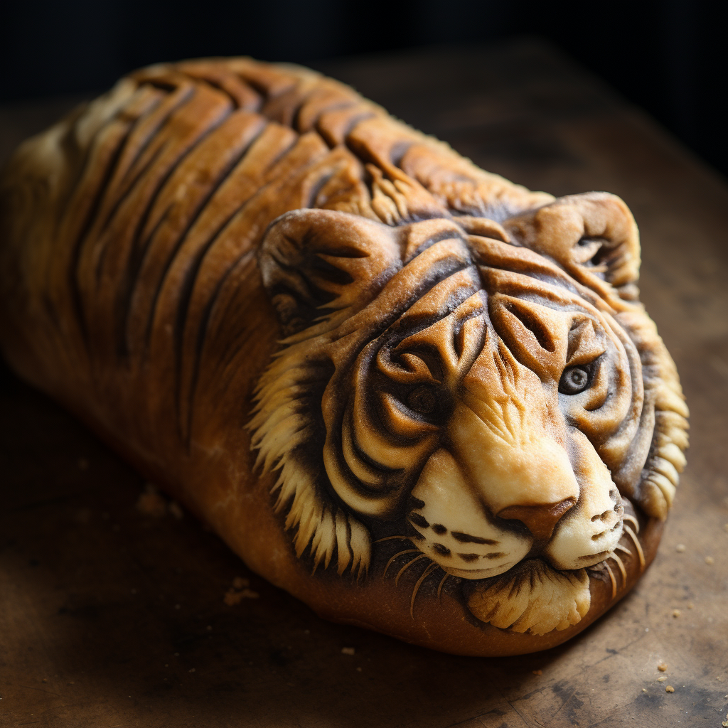 Tiger loaf with fresh ingredients