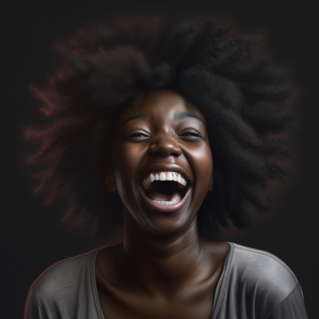 Young black woman from London feeling joy