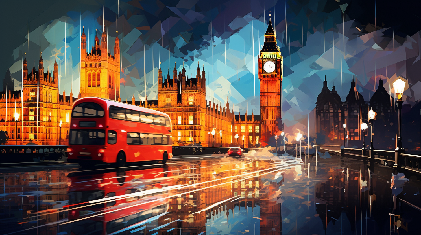 Vibrant London city landmarks illustration