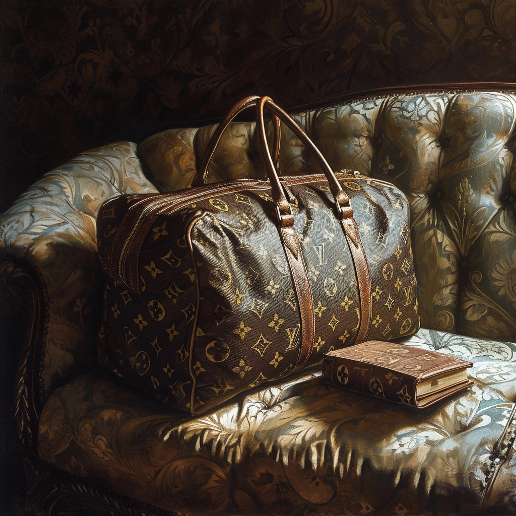 Beautiful Louis Vuitton Travelling Bag on Couch