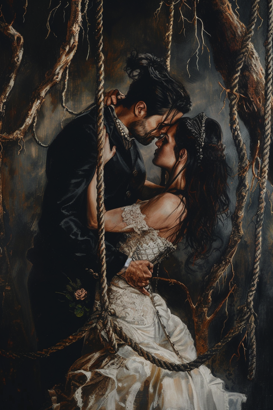 Dark fantasy wedding with nooses