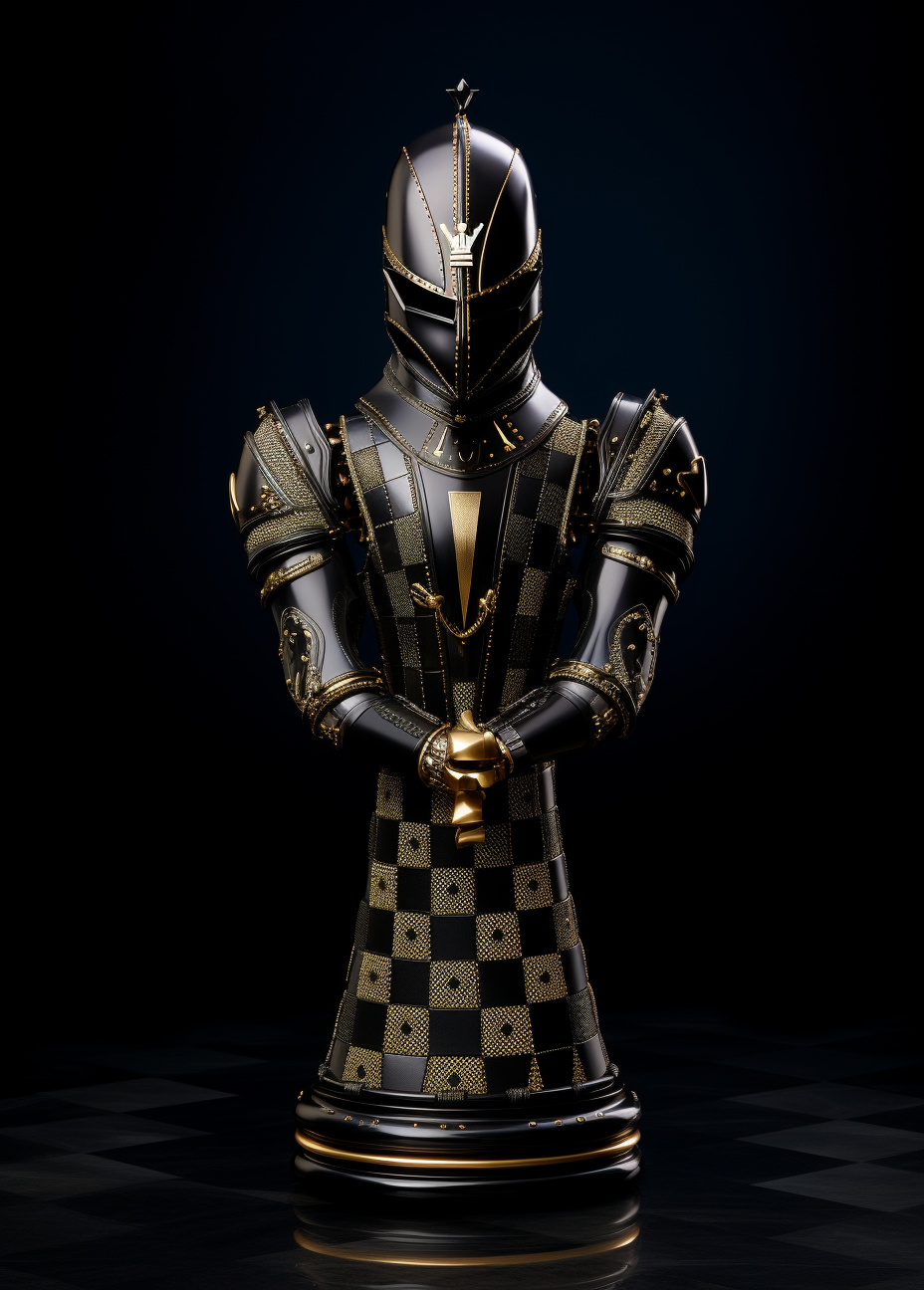 Luis Vuitton Chess Piece Knight in Dramatic Style