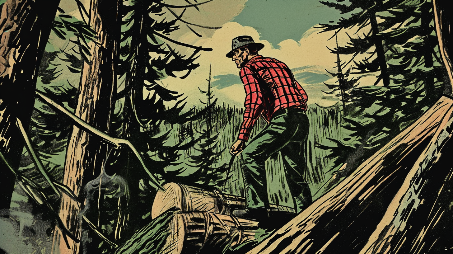 Lumberjack in New England Forest Archie Comic