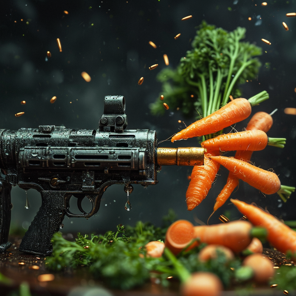 Carrot machine gun shooting photo