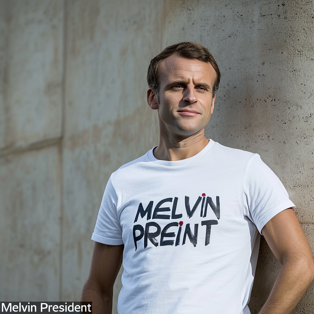 French President Macron in Melvin President T-Shirt