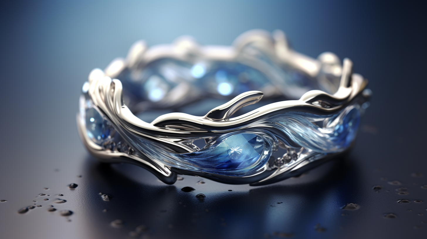 Subtle ocean wave pattern on magic ring