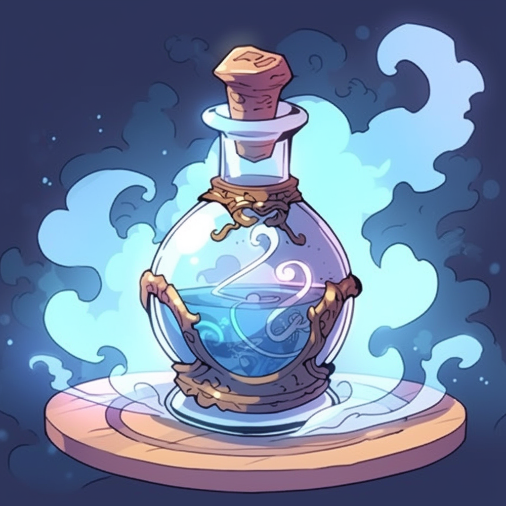 Illustration of Magic Strength Potion on Table