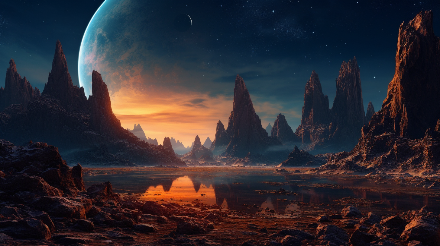 Realistic image of a magical unknown planet