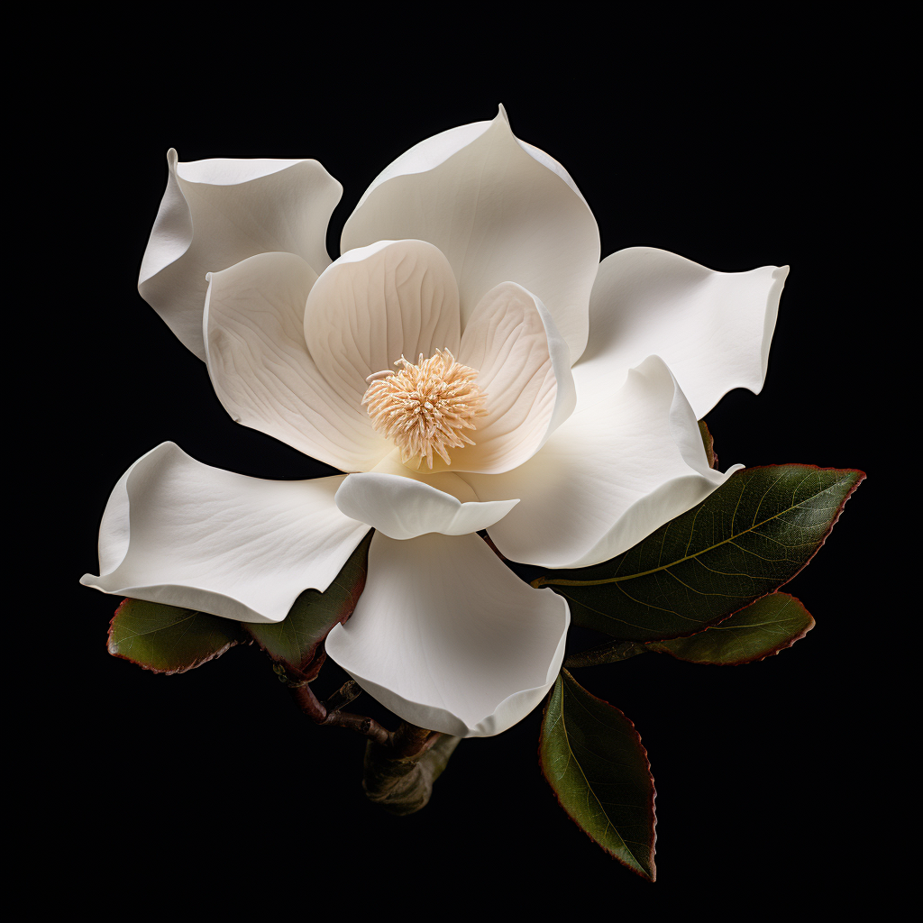 Beautiful magnolia grandiflora on velvet