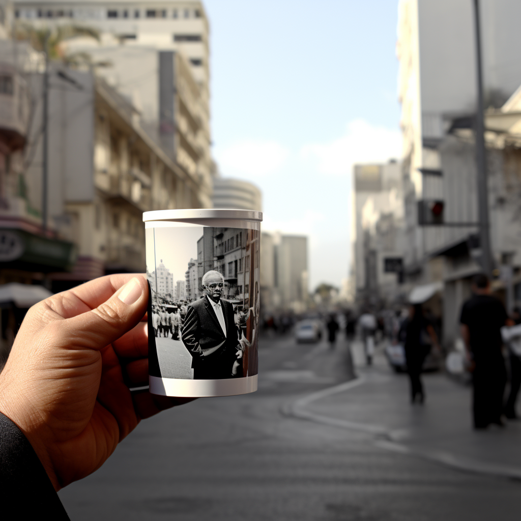 Palestinian President Mahmoud Abbas enjoying coffee in Tel Aviv