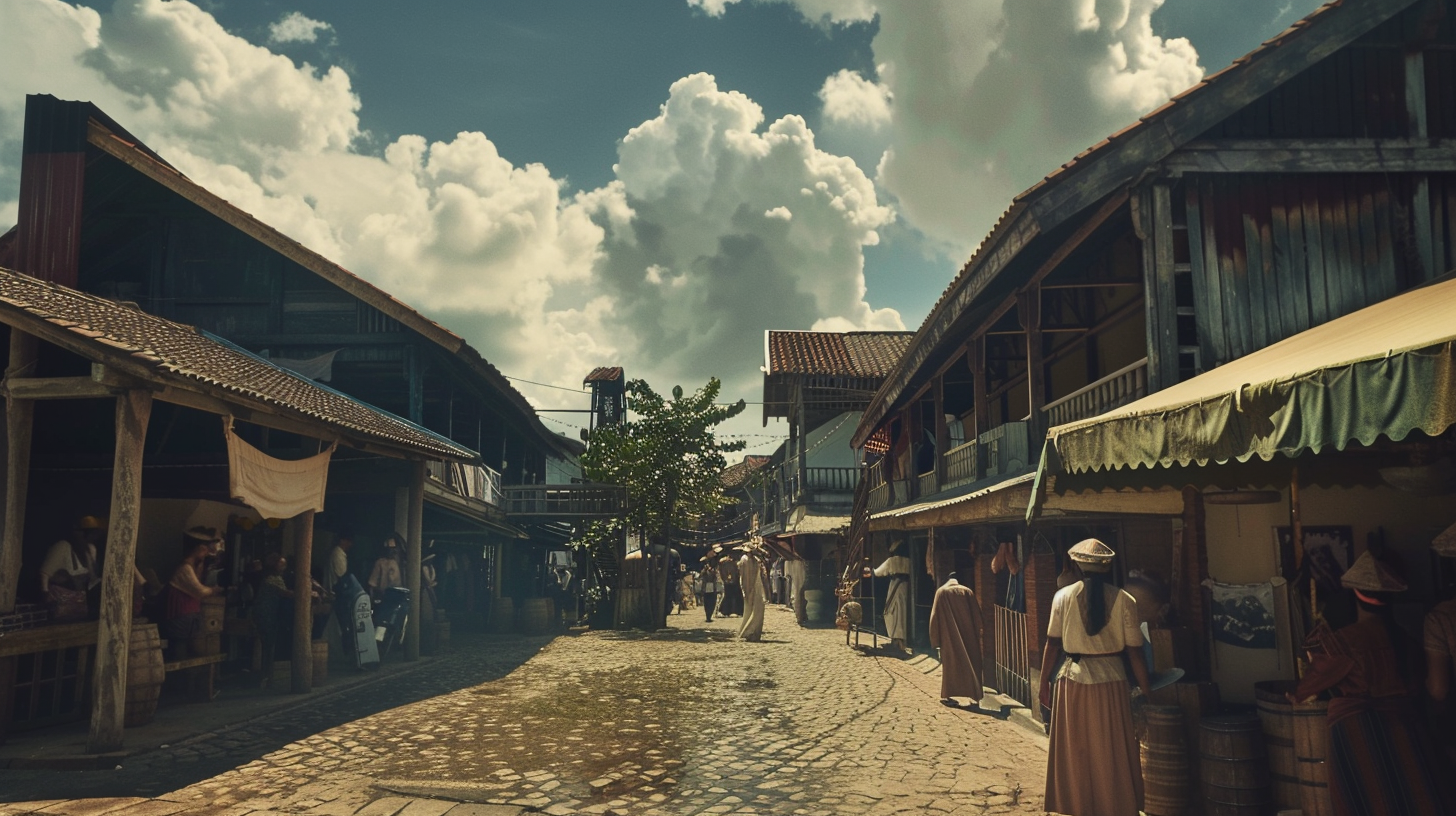 Medieval Street Life Malaca Port