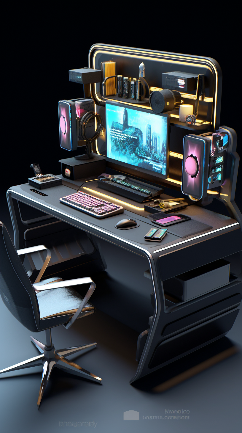 Sleek modern 3D workstation for college student