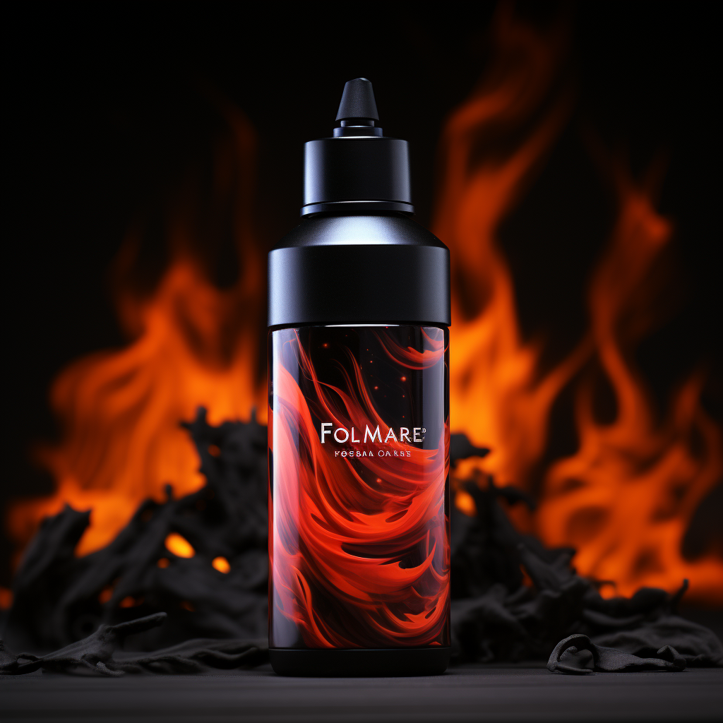 Flame design for male hair product