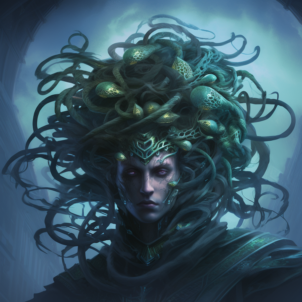 Male Medusa showcasing mesmerizing gaze