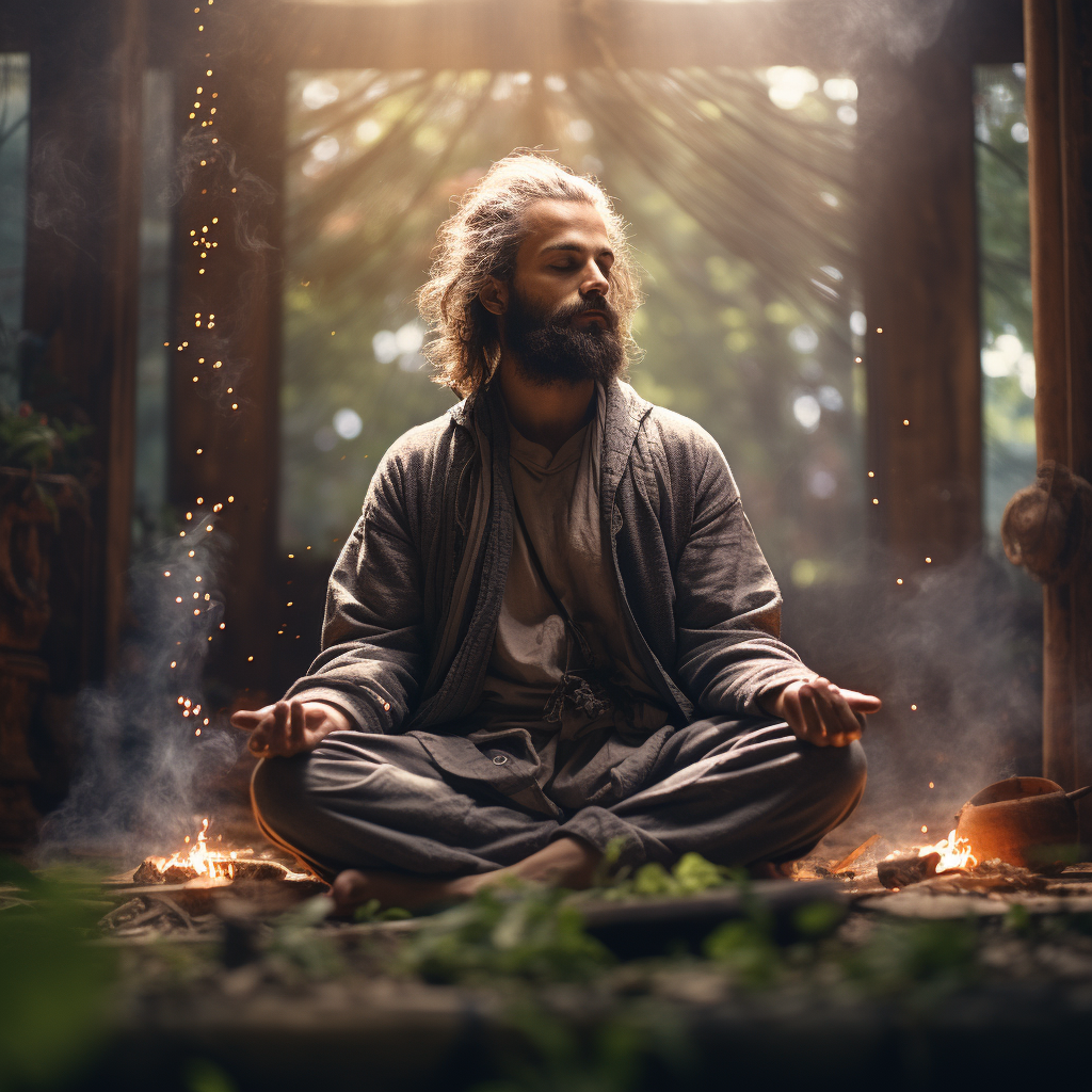 Man meditating with nourishing breath