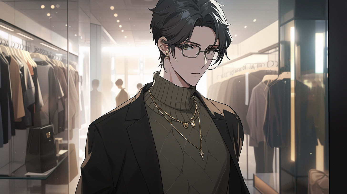 Stylish man in luxury store