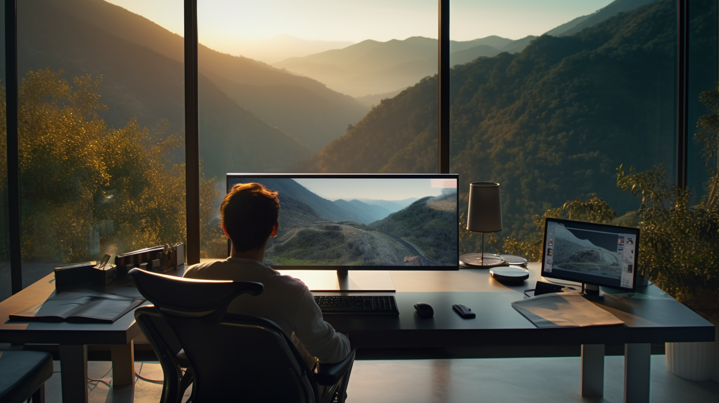 A designer working on computer